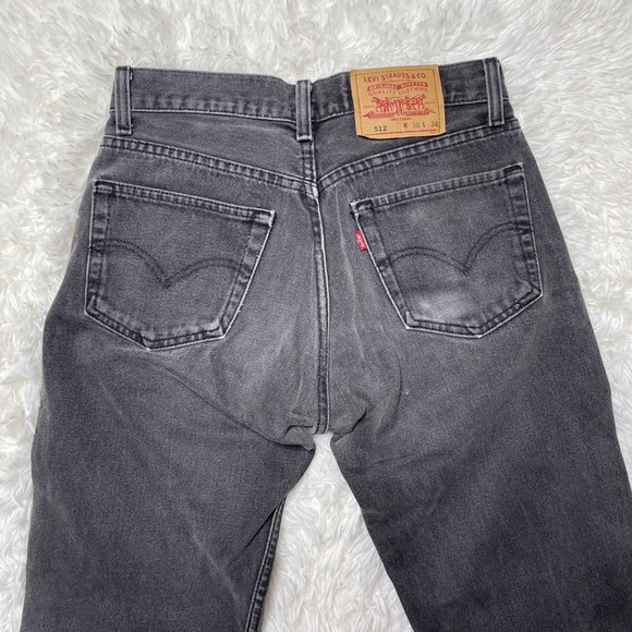 VTG 512 Levi’s Denim Jeans W30•L34 Faded Black Grayish - Picture 3 of 7